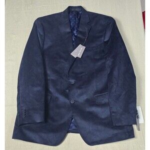 Michael Kors Navy Blue Velvet Blazer Sport Coat‎ 44L Classic Fit NWT